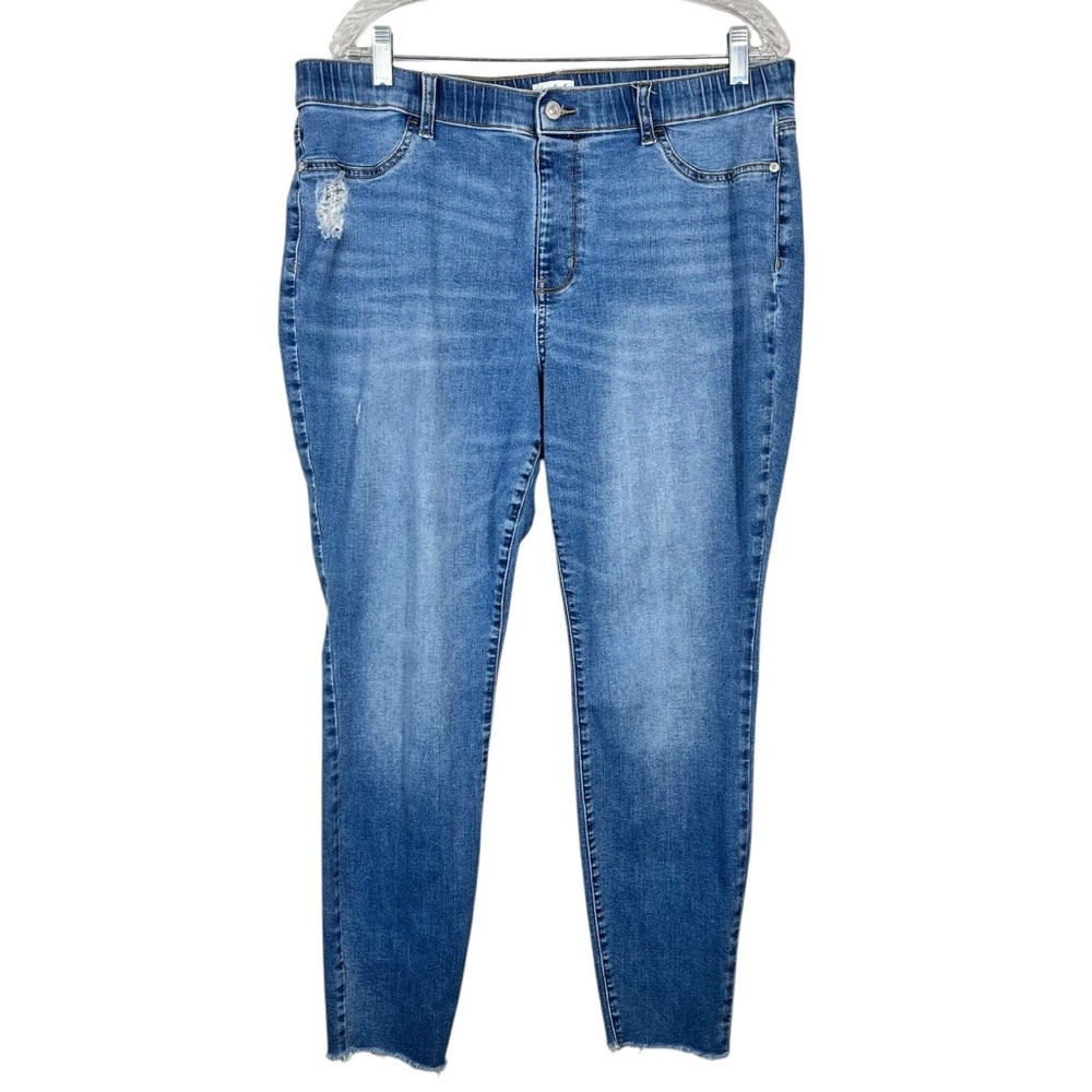 Wonderly Women's Plus Size Pull On Jegging Medium Wash Denim Skinny Jeans 18W